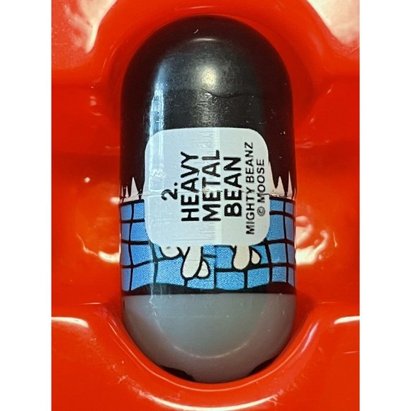 Mighty Beanz HEAVY METAL BEAN #2 Series 1 Collectible Toy Black Blue - Picture 3 of 8